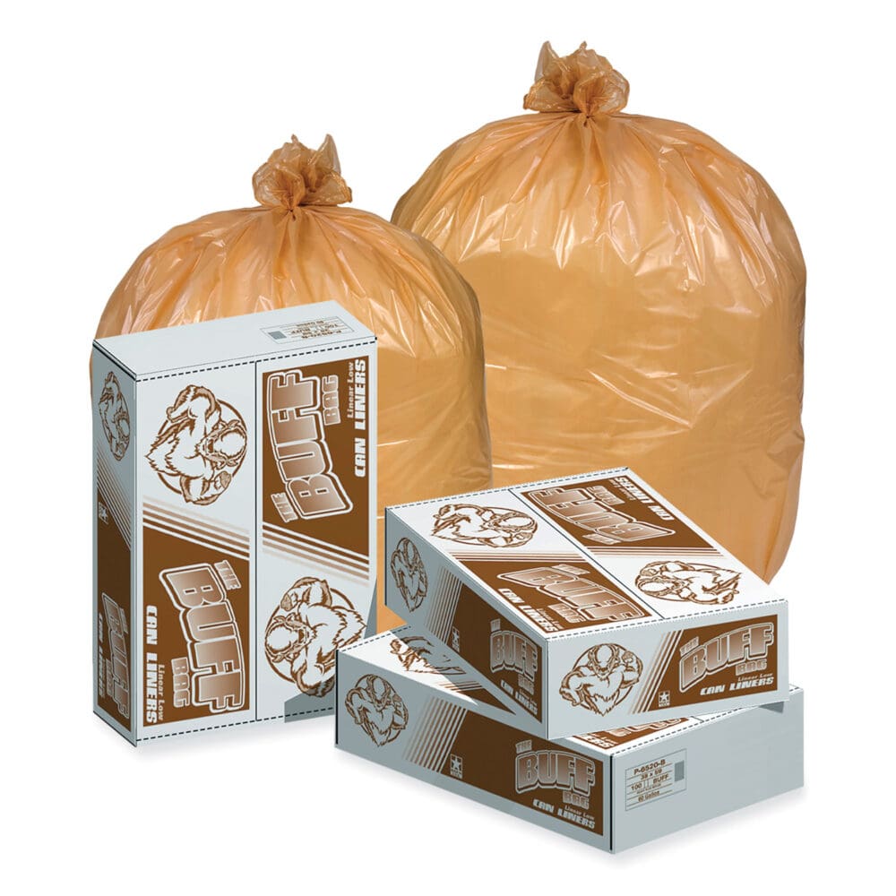 Can Liner, 16 gal, 0.35 mil, 32" x 24", Buff, 500/Carton - Image 4