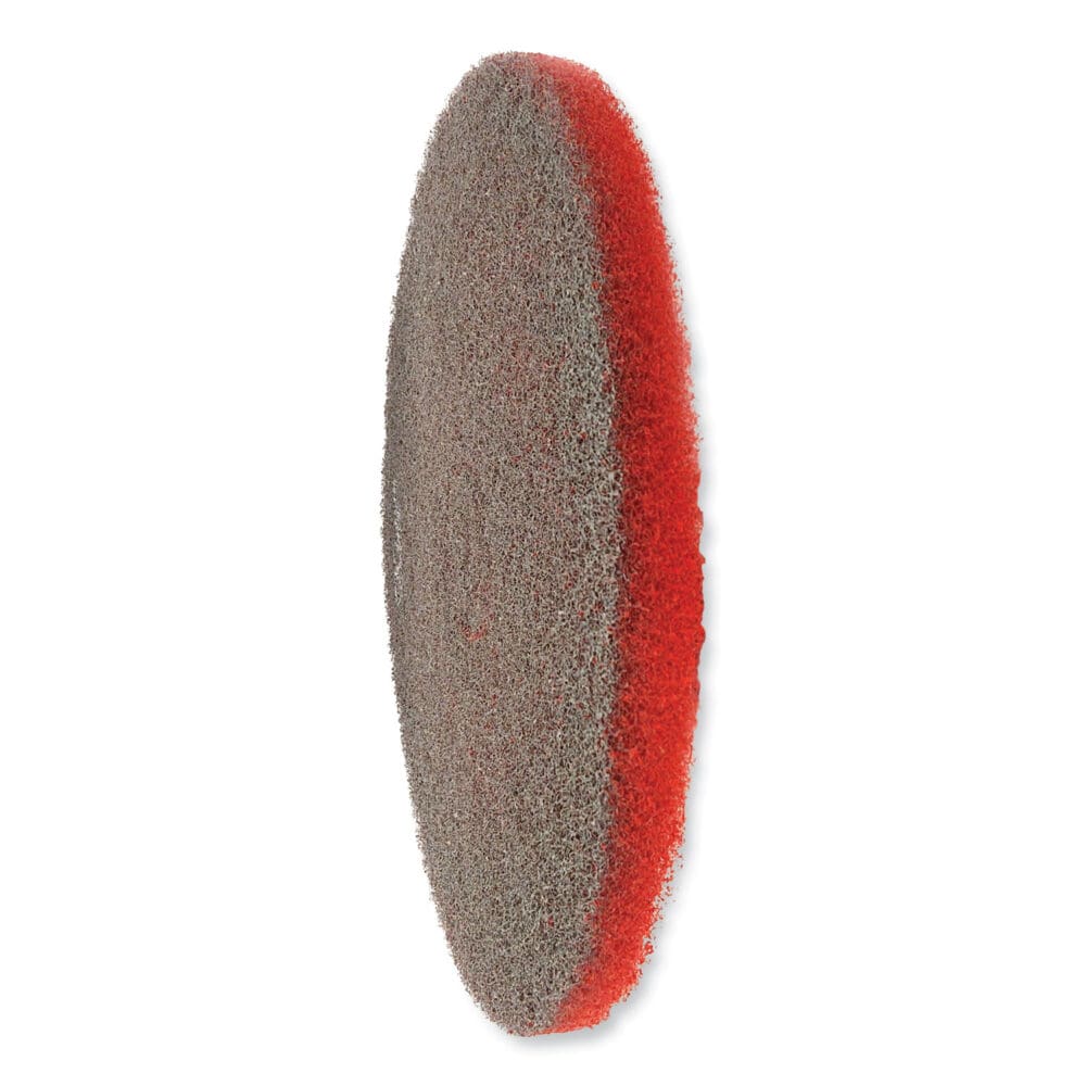 EZ CARE Heavy Duty Scrub Pad, 20" Diameter, Red/Gray, 5/Carton - Image 4