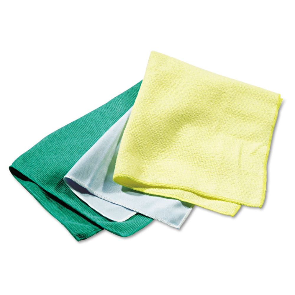 Reusable Cleaning Cloths, Microfiber, 16 x 16, Yellow, 12/Carton - Image 2
