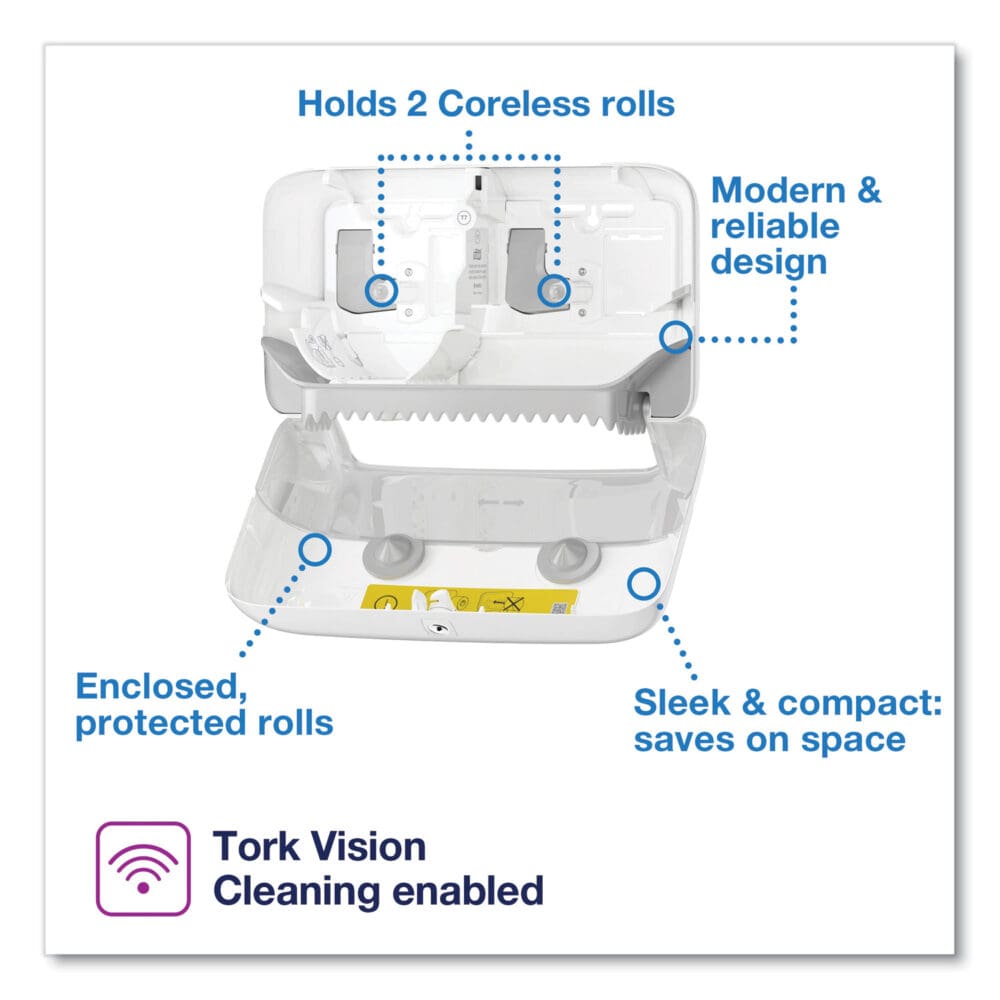 Elevation Coreless High Capacity Bath Tissue Dispenser, 14.17 x 5.08 x 8.23, White - Image 8