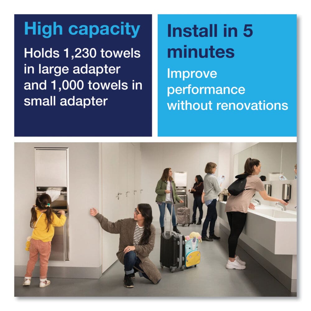 PeakServe Continuous Recessed Cabinet Hand Towel Adapter, 14.37 x 4.29 x 17.72, White - Image 7