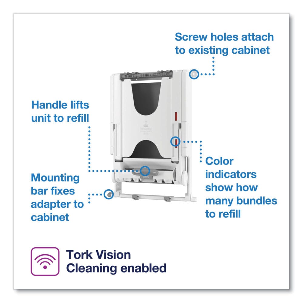 PeakServe Continuous Recessed Cabinet Hand Towel Adapter, 14.37 x 4.29 x 20.35, White - Image 7