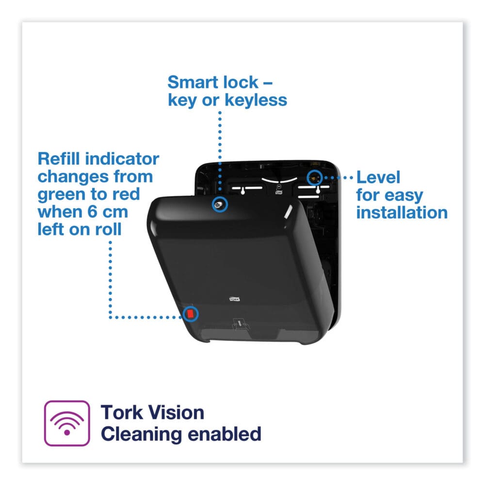 Elevation Matic Hand Towel Roll Dispenser, 13.2 x 8.1 x 14.65, Black - Image 8