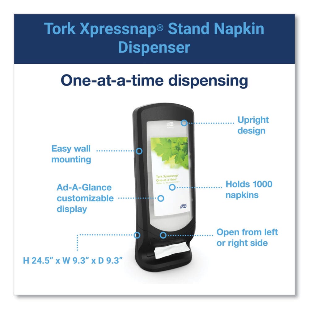 Xpressnap Stand Napkin Dispenser, 9.25 x 9.25 x 24.5, Black - Image 9