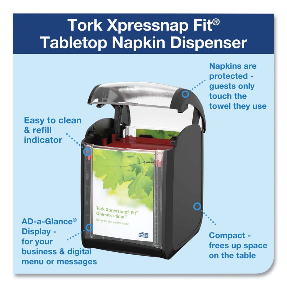 Xpressnap Fit Napkin Dispenser, Tabletop, 4.4 x 5.6 x 6.7, Black - Image 8