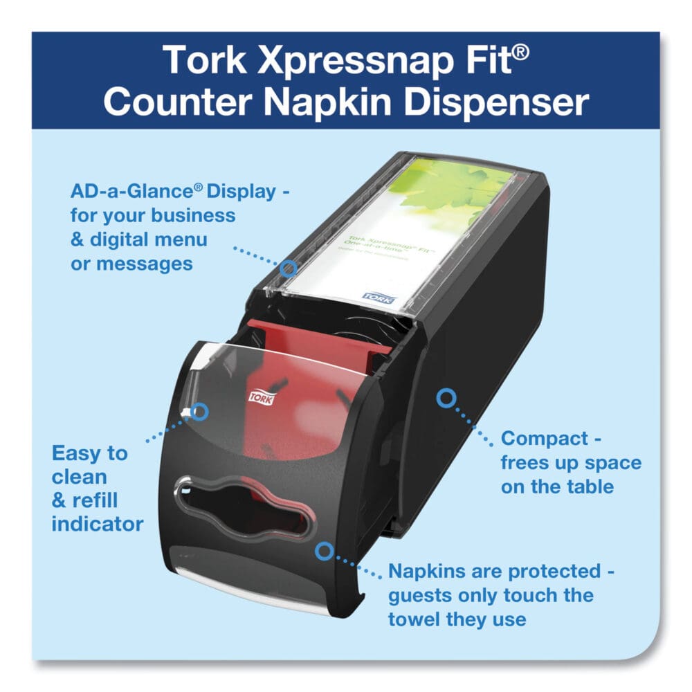 Xpressnap Fit Napkin Dispenser, Countertop, 4.8 x 12.8 x 5.6, Black - Image 8