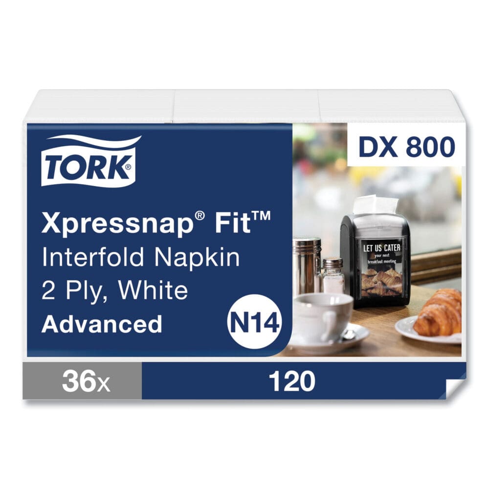 Xpressnap Fit Interfold Dispenser Napkins, 2-Ply, 6.5 x 8.39, White, 120/Pack, 36 Packs/Carton - Image 10
