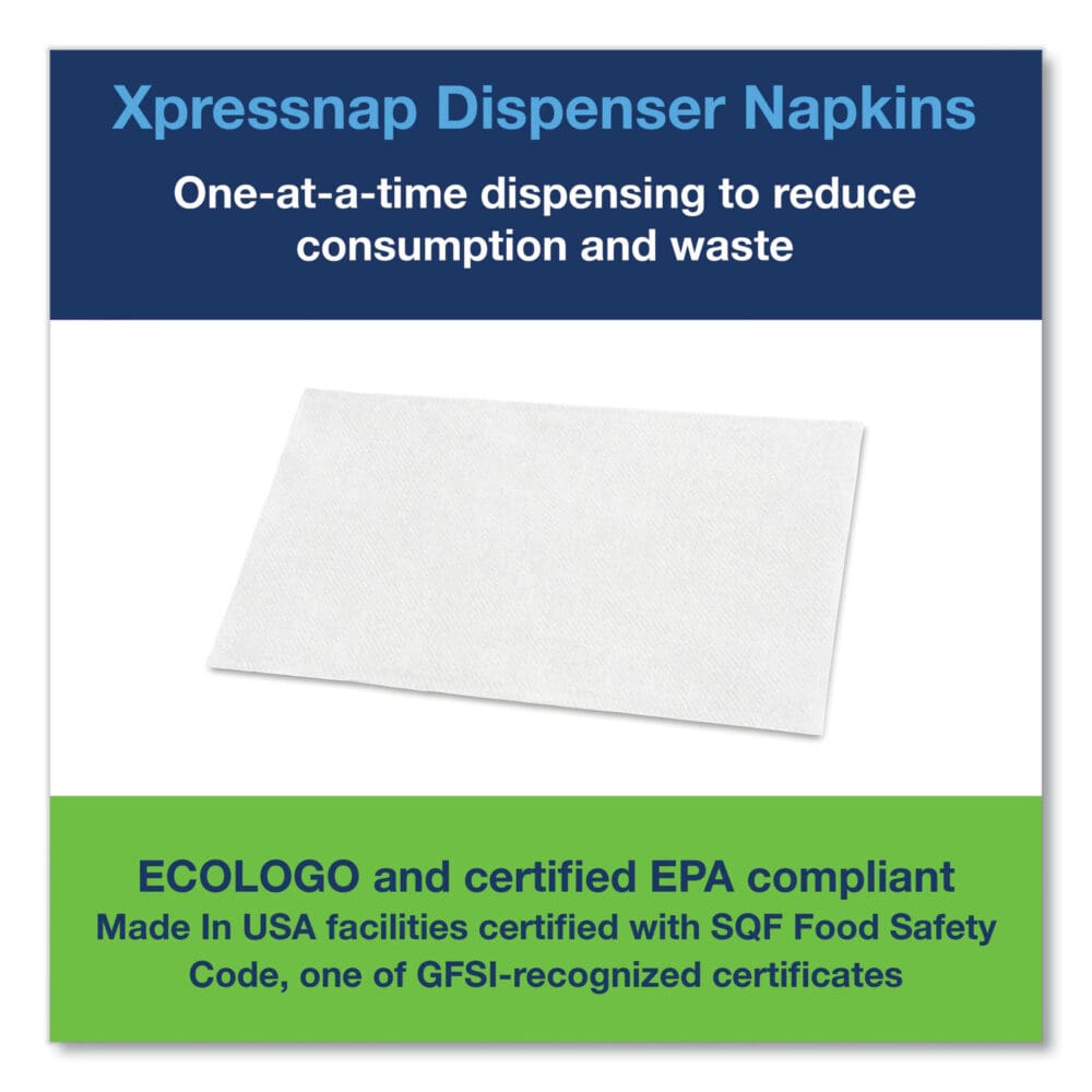 Xpressnap Interfold Dispenser Napkins, 1-Ply, Bag-Pack, 13 x 8.5", White, 6000/Carton - Image 5