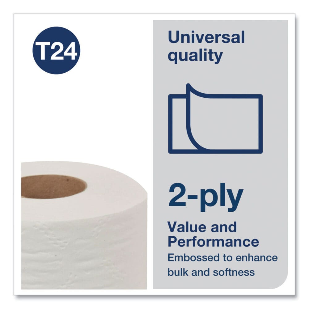 Universal Bath Tissue, Septic Safe, 2-Ply, White, 500 Sheets/Roll, 96 Rolls/Carton - Image 5