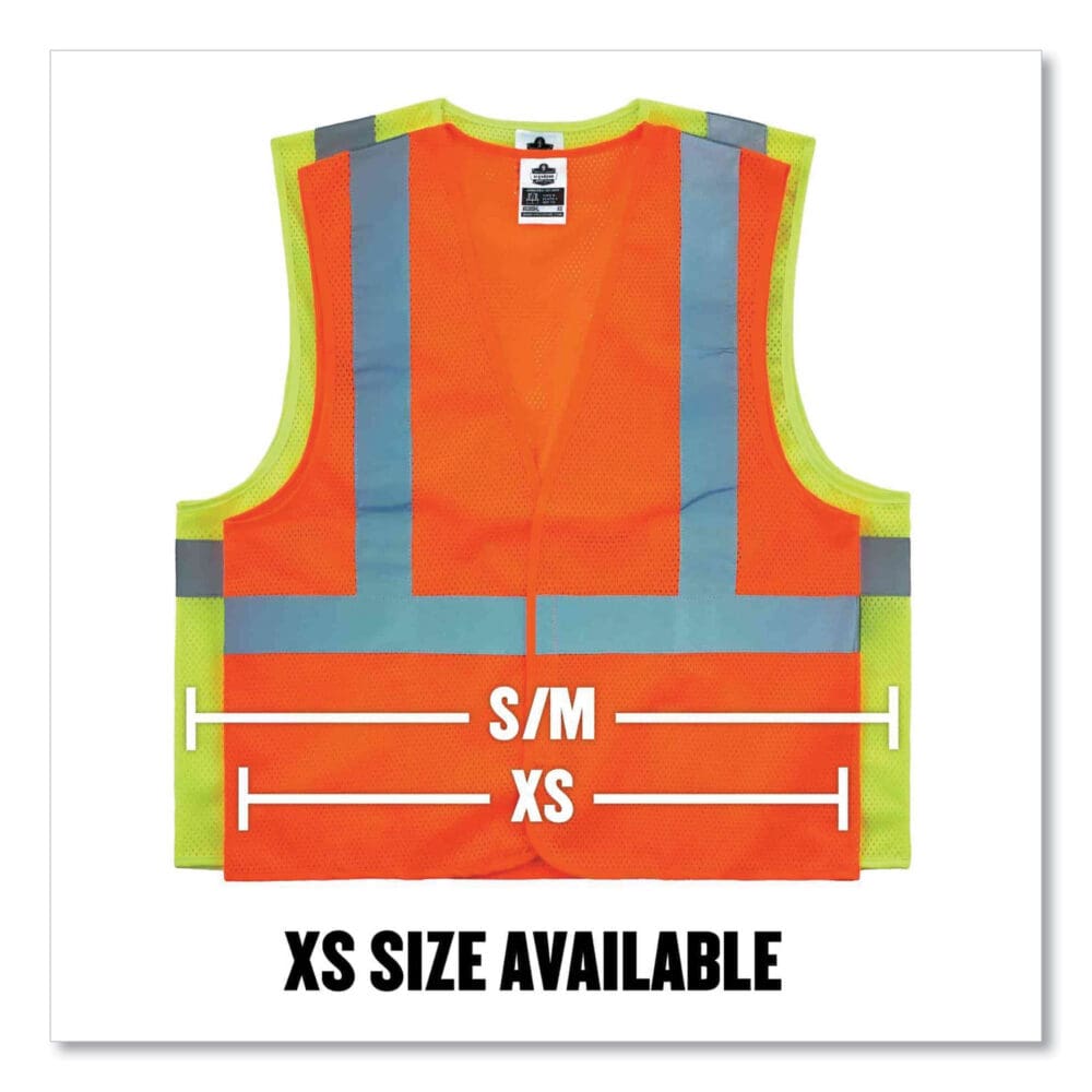 GloWear 8205HL Class 2 Super Economy Mesh Vest, Polyester, Lime, X-Small, Ships in 1-3 Business Days - Image 4