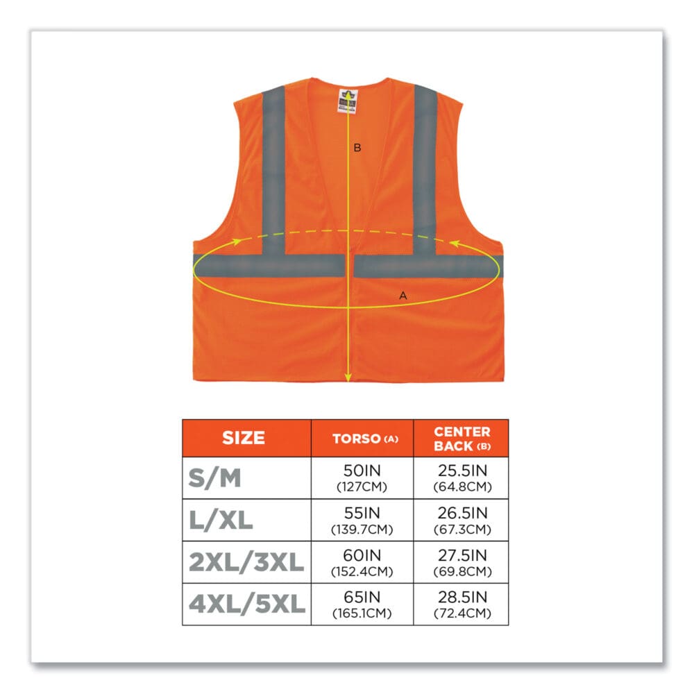 GloWear 8205Z Class 2 Super Economy Mesh Vest, Polyester, Orange, 2X-Large/3X-Large, Ships in 1-3 Business Days - Image 4