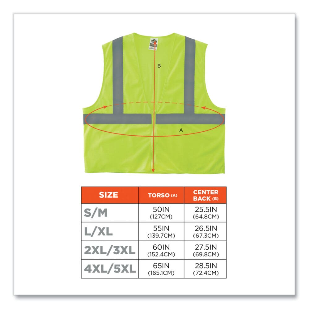 GloWear 8205Z Class 2 Super Economy Mesh Vest, Polyester, Lime, 2X-Large/3X-Large, Ships in 1-3 Business Days - Image 3