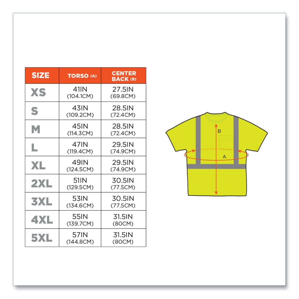 GloWear 8289 Class 2 Hi-Vis T-Shirt, Polyester, Lime, Medium, Ships in 1-3 Business Days - Image 2