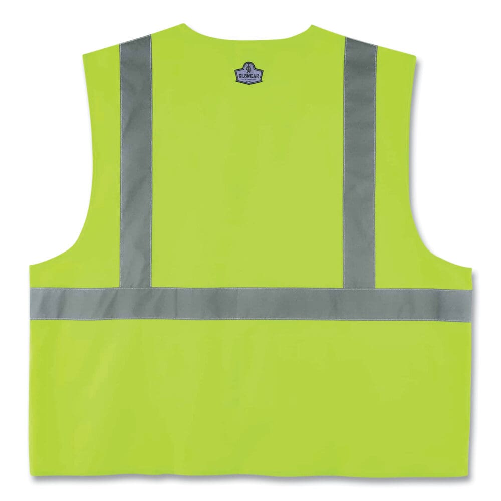 GloWear 8225HL Class 2 Standard Solid Hook and Loop Vest, Polyester, Lime, 2X-Large/3X-Large, Ships in 1-3 Business Days - Image 3