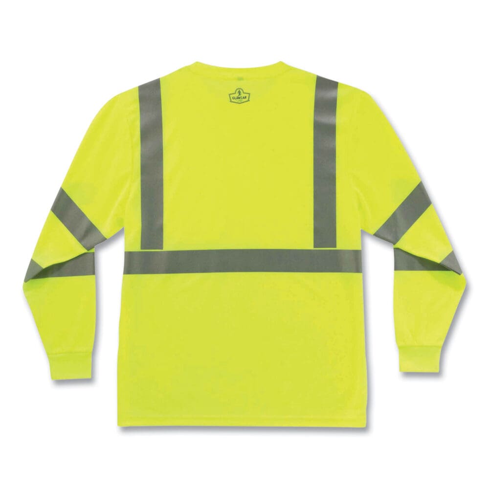 GloWear 8391 Class 3 Hi-Vis Long Sleeve Shirt, Polyester, Lime, 2X-Large, Ships in 1-3 Business Days - Image 3