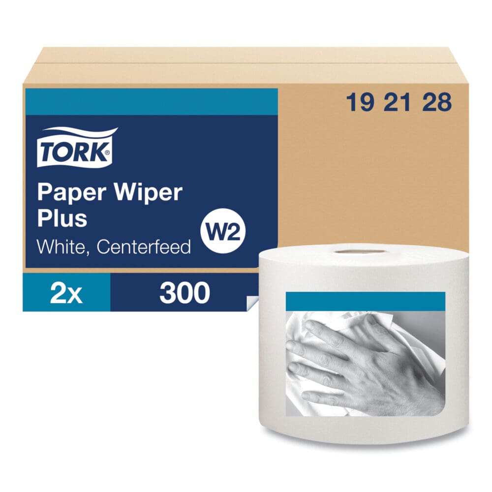 Paper Wiper Plus, 9.8 x 15.2, White, 300/Roll, 2 Rolls/Carton - Image 7