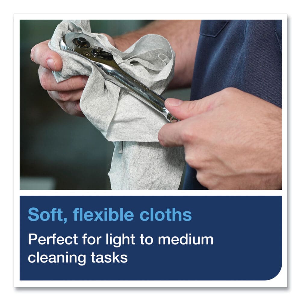 Industrial Cleaning Cloths, 1-Ply, 12.6 x 15.16, Gray, 55/Pack, 8 Packs/Carton - Image 6