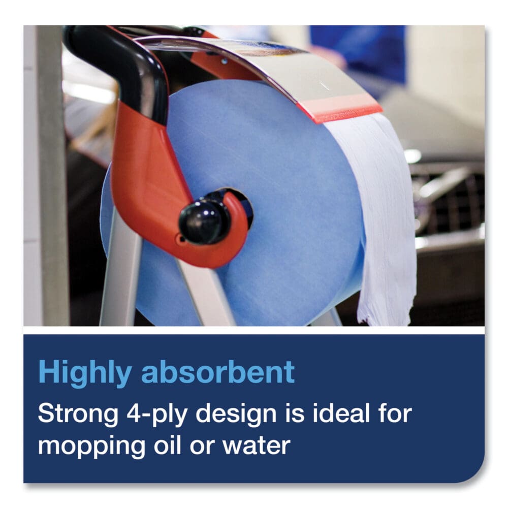 Industrial Paper Wiper, 4-Ply, 11 x 15.75, Unscented, Blue, 375 Wipes/Roll, 2 Rolls/Carton - Image 7