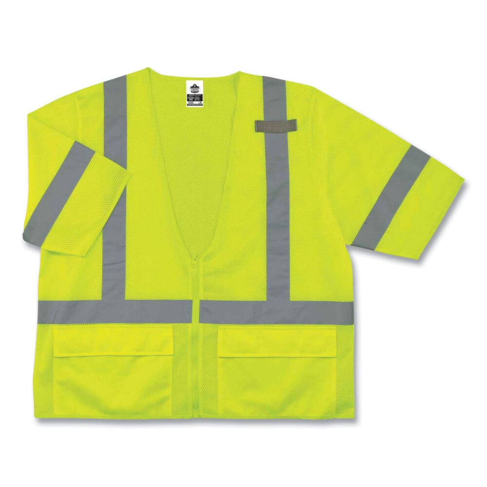 GloWear 8320Z Class 3 Standard Zipper Vest, Polyester, 2X-Large/3X-Large, Lime, Ships in 1-3 Business Days - Image 3