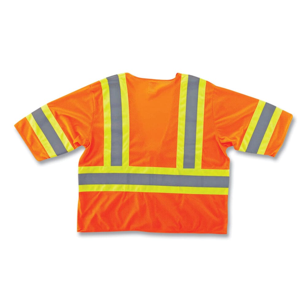 GloWear 8330Z Class 3 Two-Tone Zipper Vest, Polyester, 2X-Large/3X-Large, Orange, Ships in 1-3 Business Days - Image 4