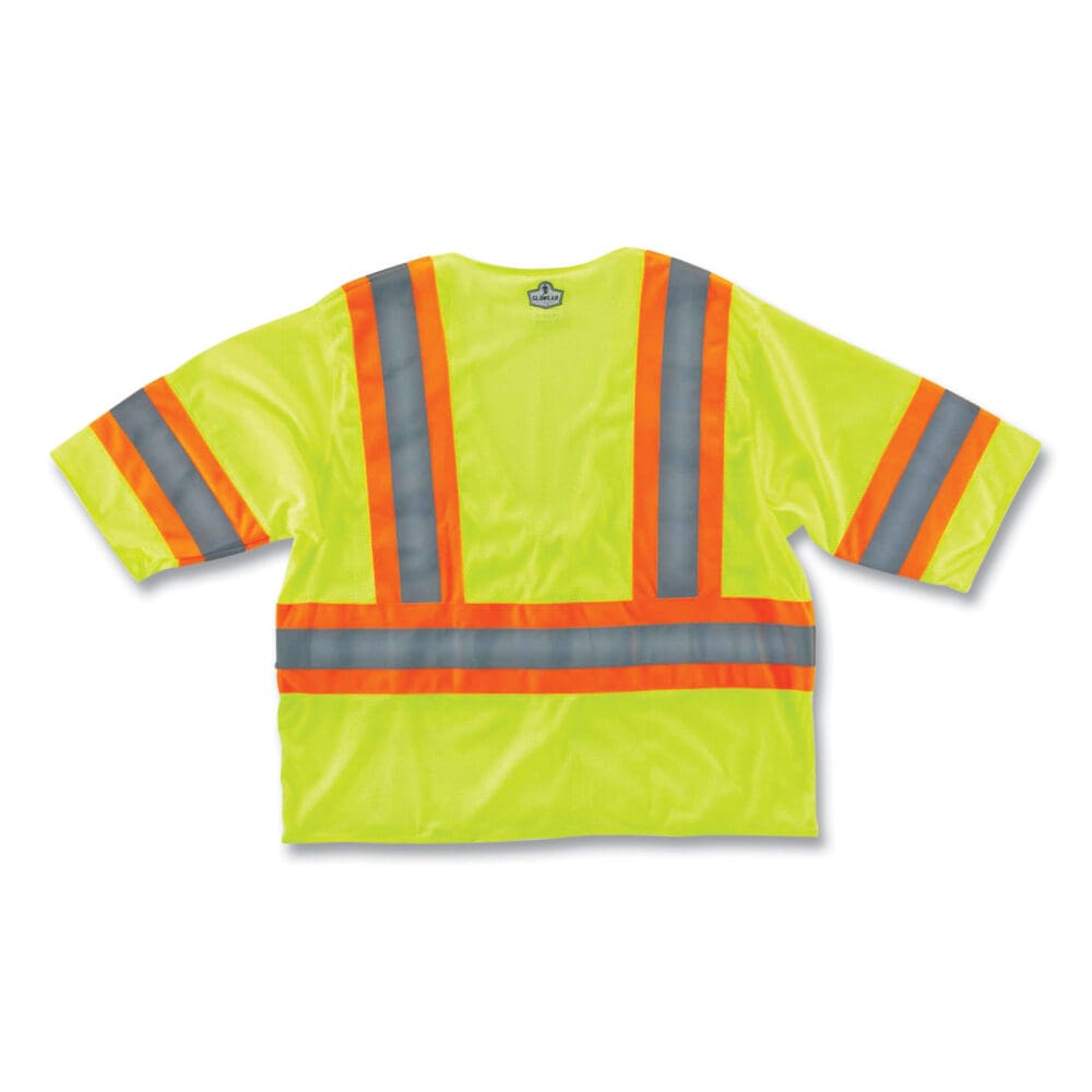 GloWear 8330Z Class 3 Two-Tone Zipper Vest, Polyester, 4X-Large/5X-Large, Lime, Ships in 1-3 Business Days - Image 4