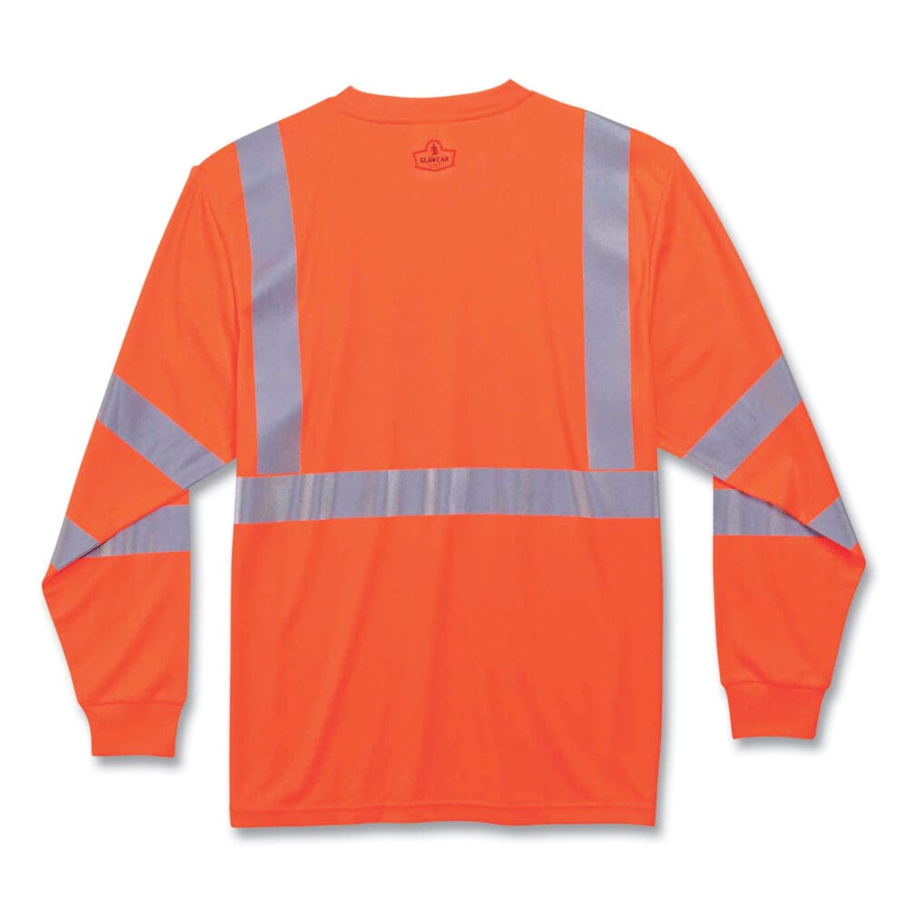 GloWear 8391 Class 3 Hi-Vis Long Sleeve Shirt, Polyester, Orange, 5X-Large, Ships in 1-3 Business Days - Image 4