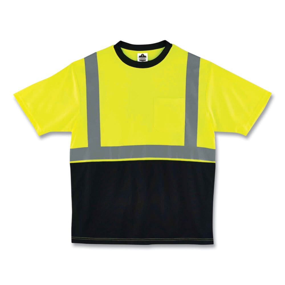 GloWear 8289BK Class 2 Hi-Vis T-Shirt with Black Bottom, X-Large, Lime, Ships in 1-3 Business Days - Image 3