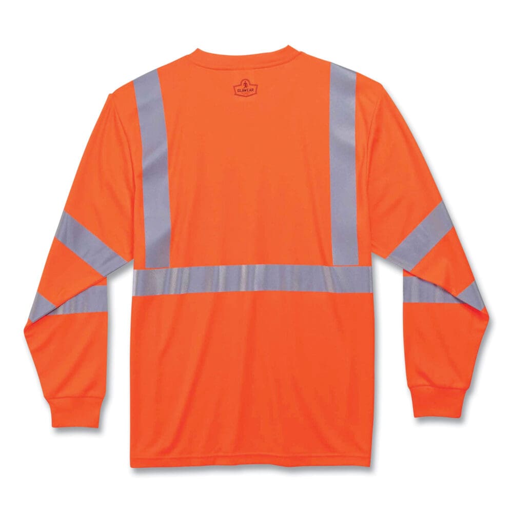 GloWear 8391 Class 3 Hi-Vis Long Sleeve Shirt, Polyester, Orange, 2X-Large, Ships in 1-3 Business Days - Image 2