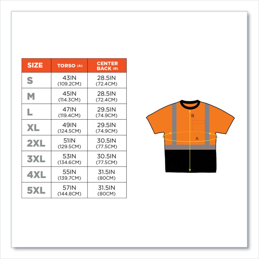 GloWear 8289BK Class 2 Hi-Vis T-Shirt with Black Bottom, 4X-Large, Orange, Ships in 1-3 Business Days - Image 2