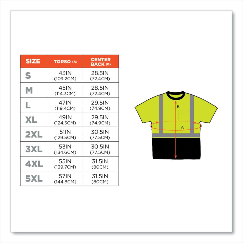 GloWear 8289BK Class 2 Hi-Vis T-Shirt with Black Bottom, Small, Lime, Ships in 1-3 Business Days - Image 4