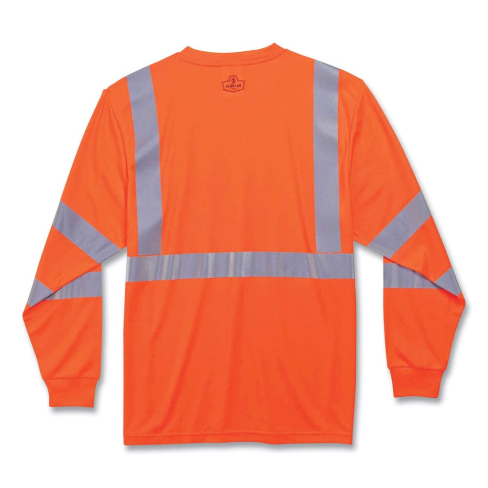 GloWear 8391 Class 3 Hi-Vis Long Sleeve Shirt, Polyester, Orange, 3X-Large, Ships in 1-3 Business Days - Image 3