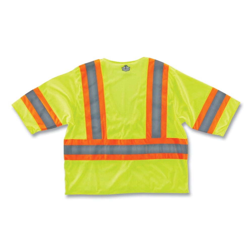 GloWear 8330Z Class 3 Two-Tone Zipper Vest, Polyester, 2X-Large/3X-Large, Lime, Ships in 1-3 Business Days - Image 2