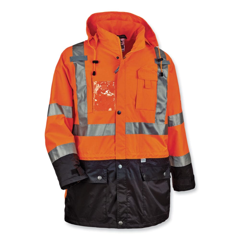 GloWear 8386 Class 3 Hi-Vis Outer Shell Jacket, Polyester, X-Large, Orange, Ships in 1-3 Business Days - Image 4