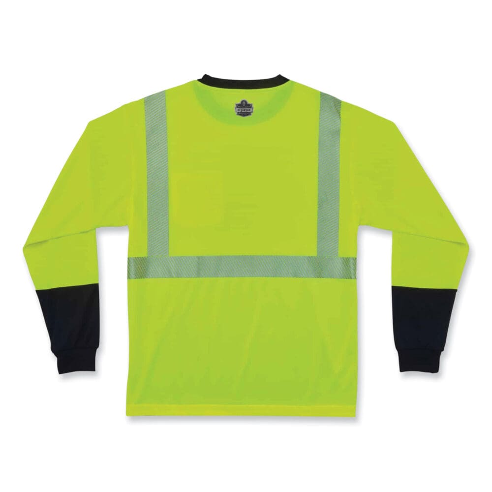 GloWear 8281BK Class 2 Long Sleeve Shirt with Black Bottom, Polyester, Small, Lime, Ships in 1-3 Business Days - Image 4