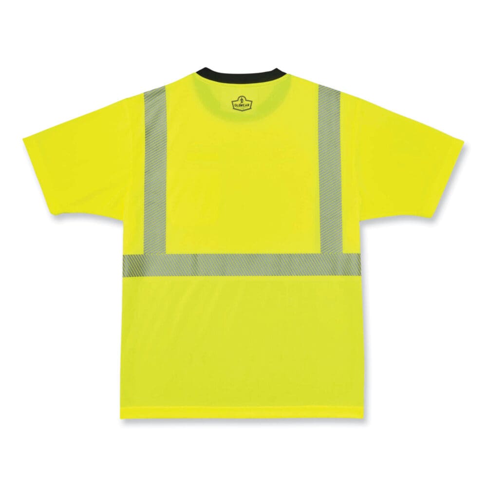 GloWear 8280BK Class 2 Performance T-Shirt with Black Bottom, Polyester, Medium, Lime, Ships in 1-3 Business Days - Image 2