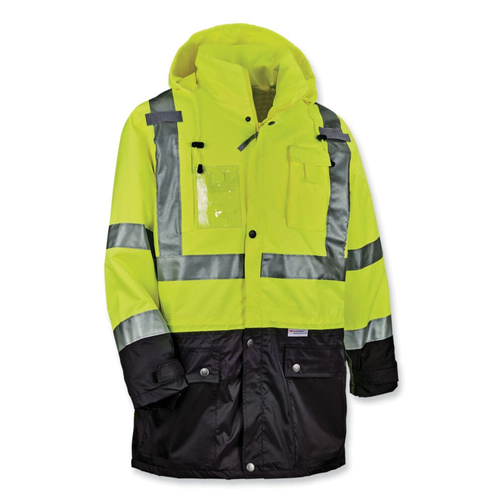 GloWear 8386 Class 3 Hi-Vis Outer Shell Jacket, Polyester, 5X-Large, Lime, Ships in 1-3 Business Days - Image 2