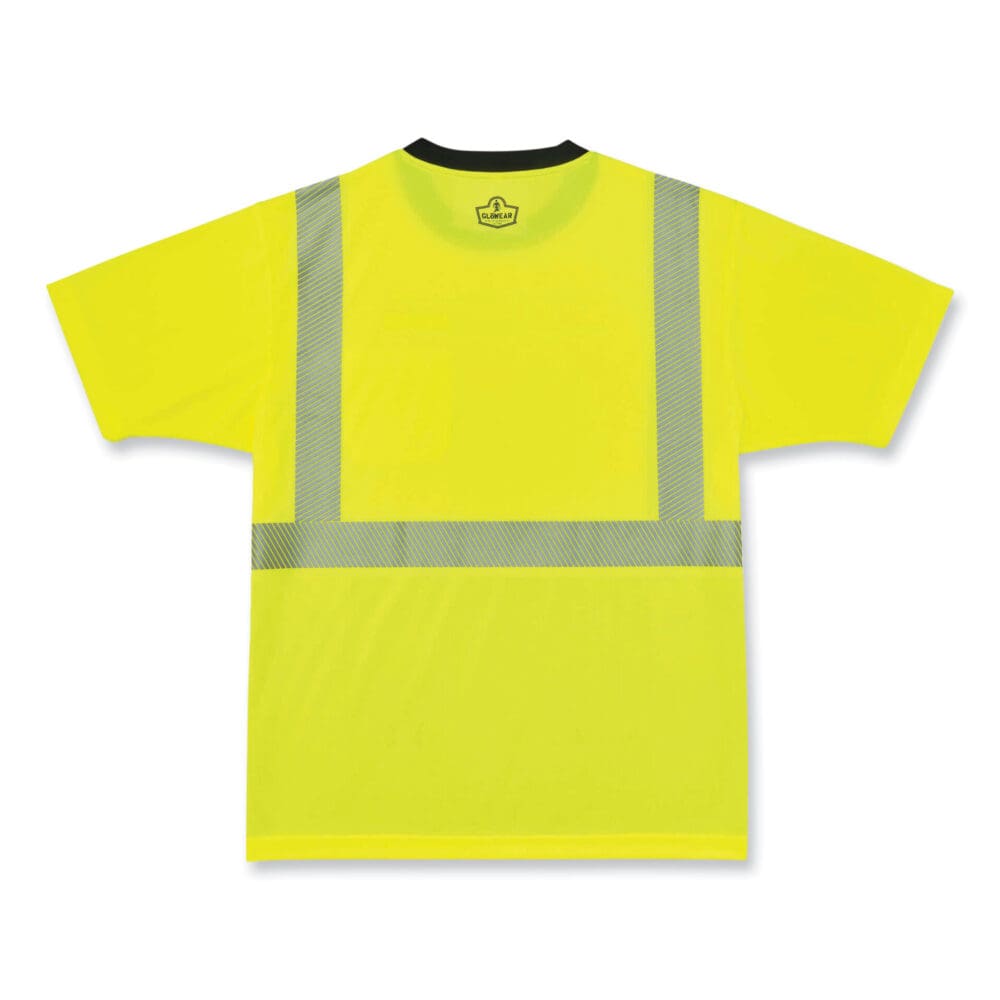GloWear 8280BK Class 2 Performance T-Shirt with Black Bottom, Polyester, 4X-Large, Lime, Ships in 1-3 Business Days - Image 2
