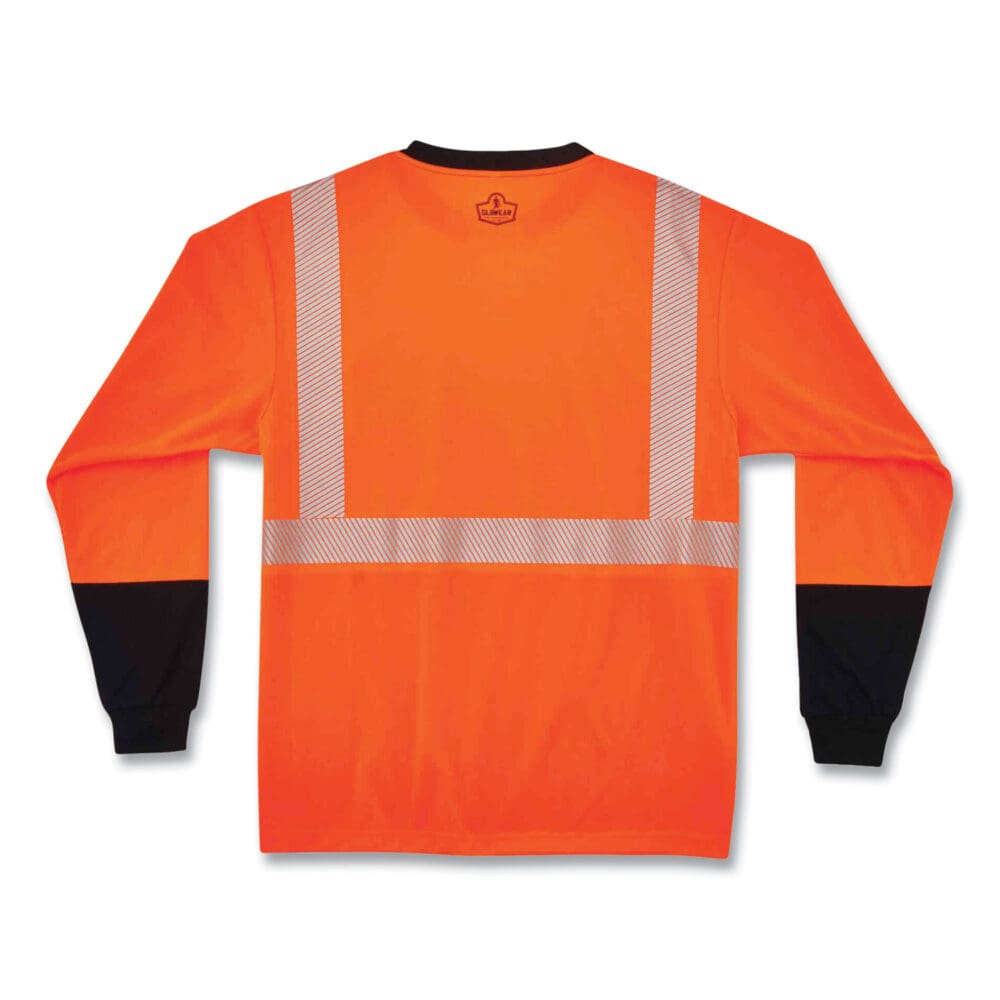 GloWear 8281BK Class 2 Long Sleeve Shirt with Black Bottom, Polyester, Small, Orange, Ships in 1-3 Business Days - Image 4