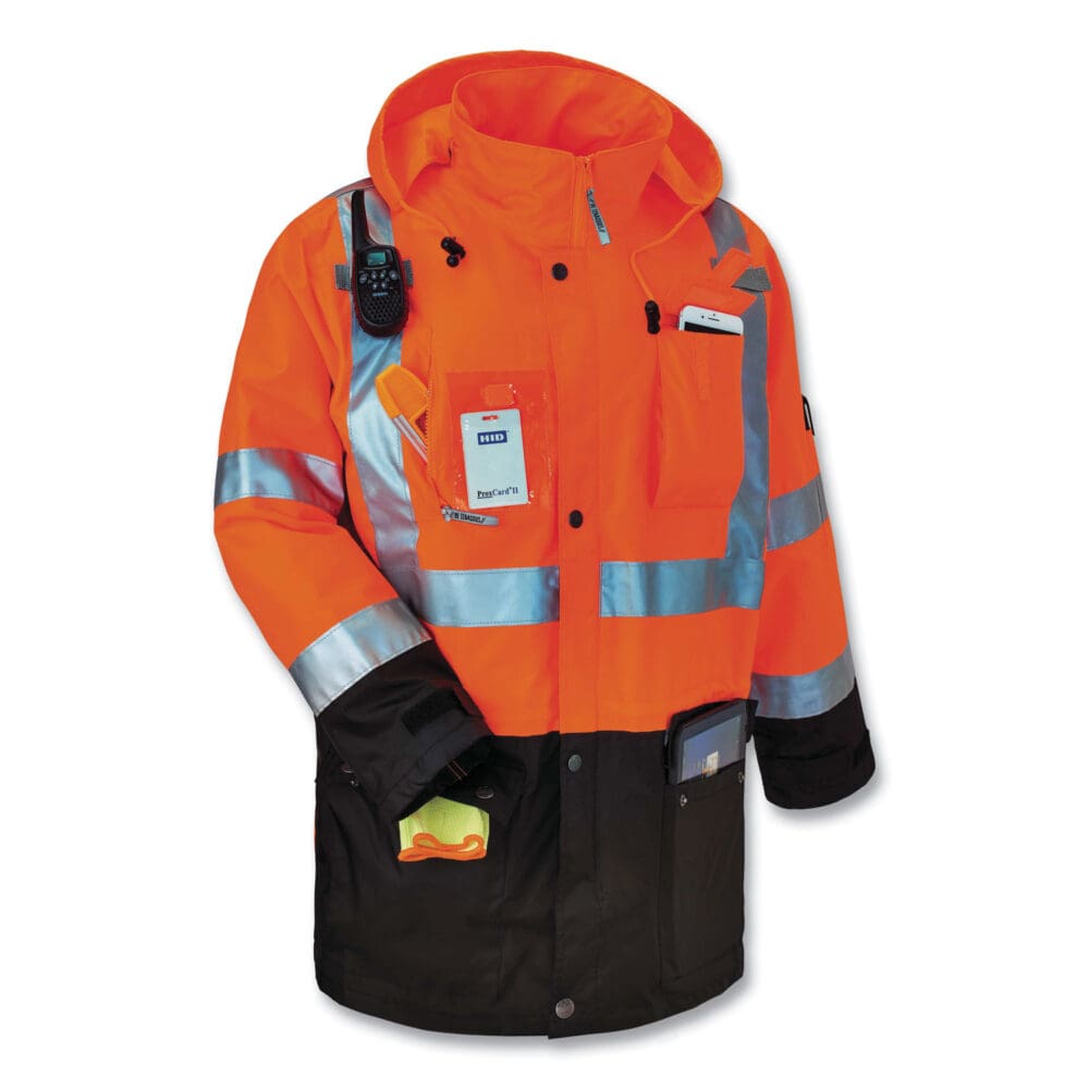GloWear 8386 Class 3 Hi-Vis Outer Shell Jacket, Polyester, 2X-Large, Orange, Ships in 1-3 Business Days - Image 3