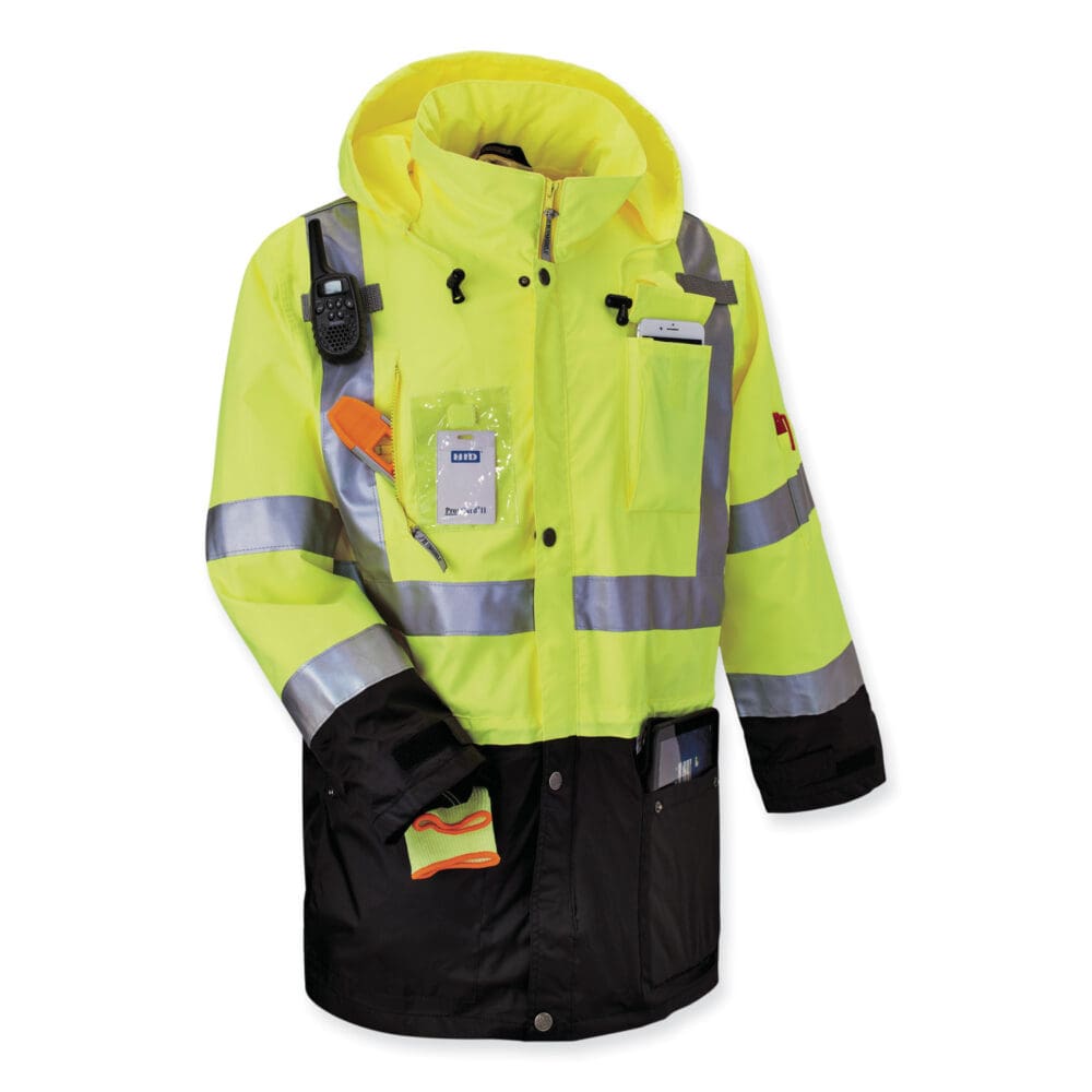 GloWear 8386 Class 3 Hi-Vis Outer Shell Jacket, Polyester, 3X-Large, Lime, Ships in 1-3 Business Days - Image 3