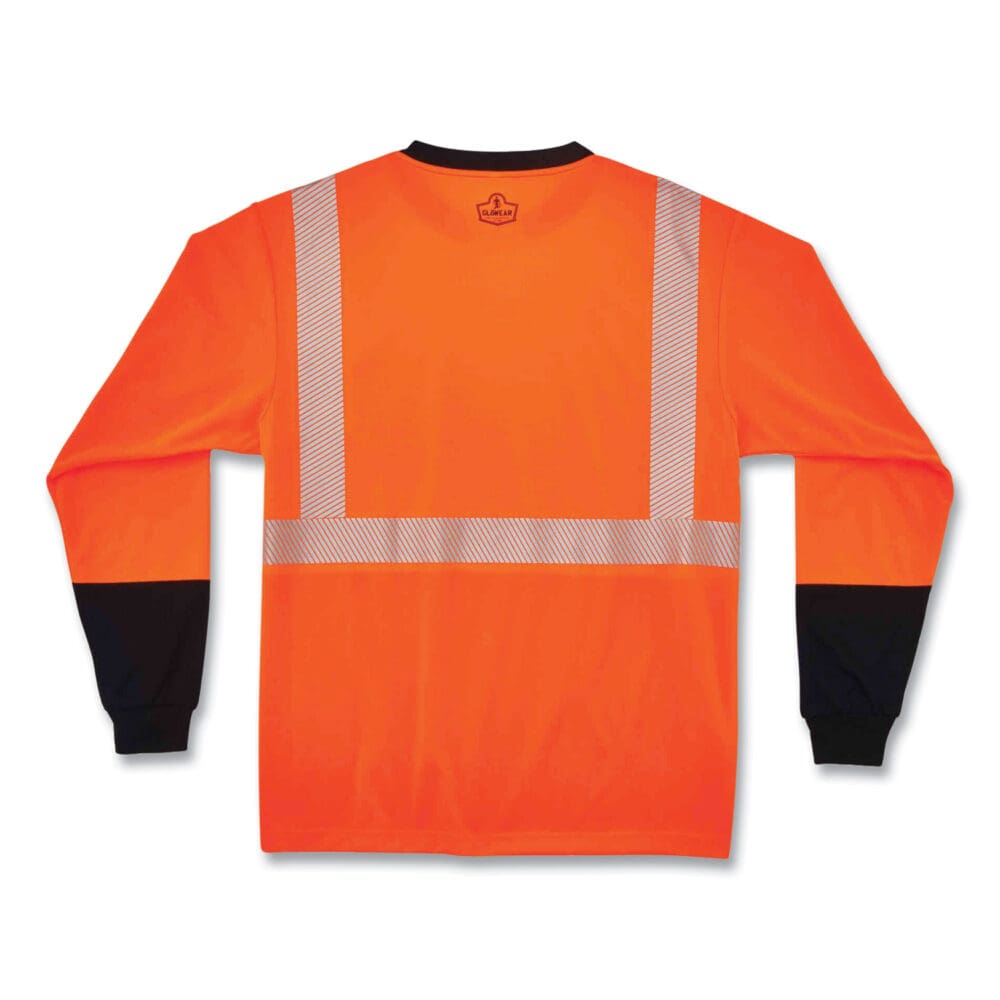 GloWear 8281BK Class 2 Long Sleeve Shirt with Black Bottom, Polyester, 3X-Large, Orange, Ships in 1-3 Business Days - Image 2