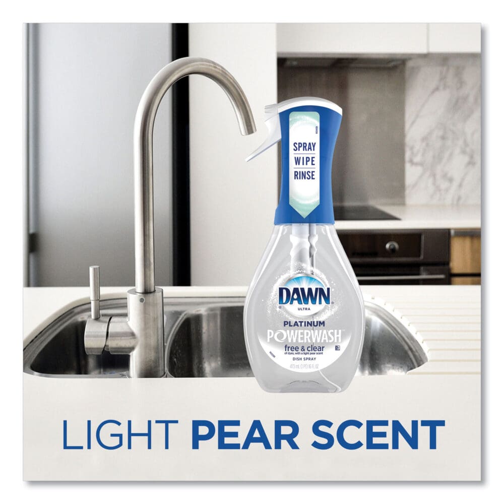 Platinum Powerwash Dish Spray, Free & Clear, Unscented, 16 oz Spray Bottle - Image 8