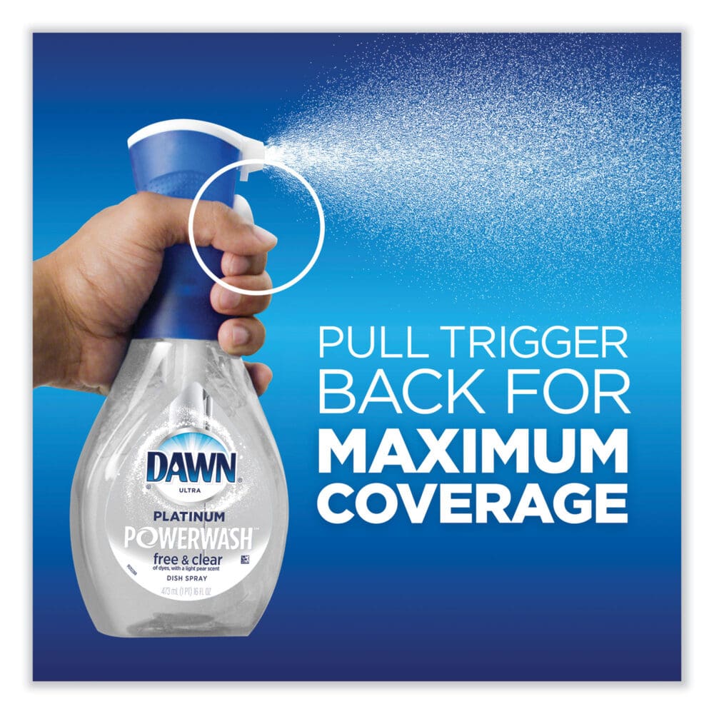 Platinum Powerwash Dish Spray, Free & Clear, Unscented, 16 oz Spray Bottle - Image 6