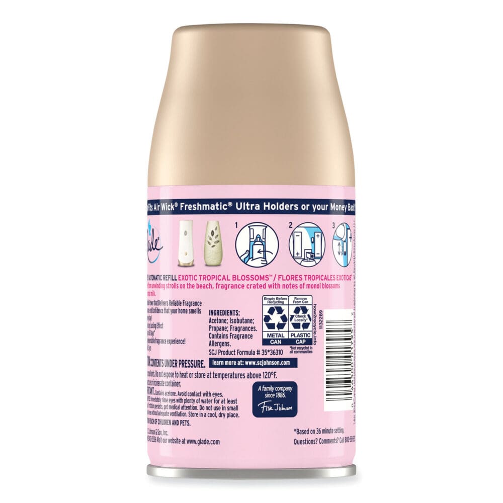 Automatic Air Freshener, Exotic Tropical Blossoms, 6.2 oz, 4/Carton - Image 2