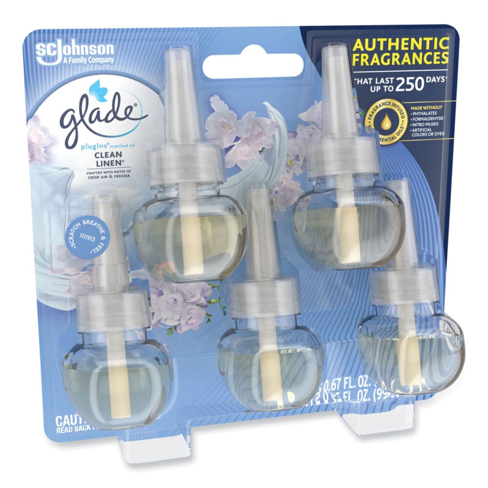 Plugins Scented Oil Refill, Clean Linen, 0.67 oz, 5/Pack - Image 3