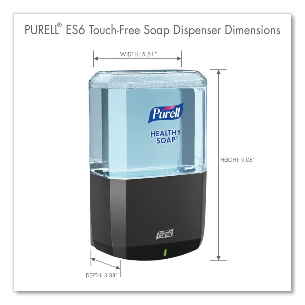 ES6 Soap Touch-Free Dispenser, 1,200 mL, 5.25 x 8.8 x 12.13, Graphite - Image 4