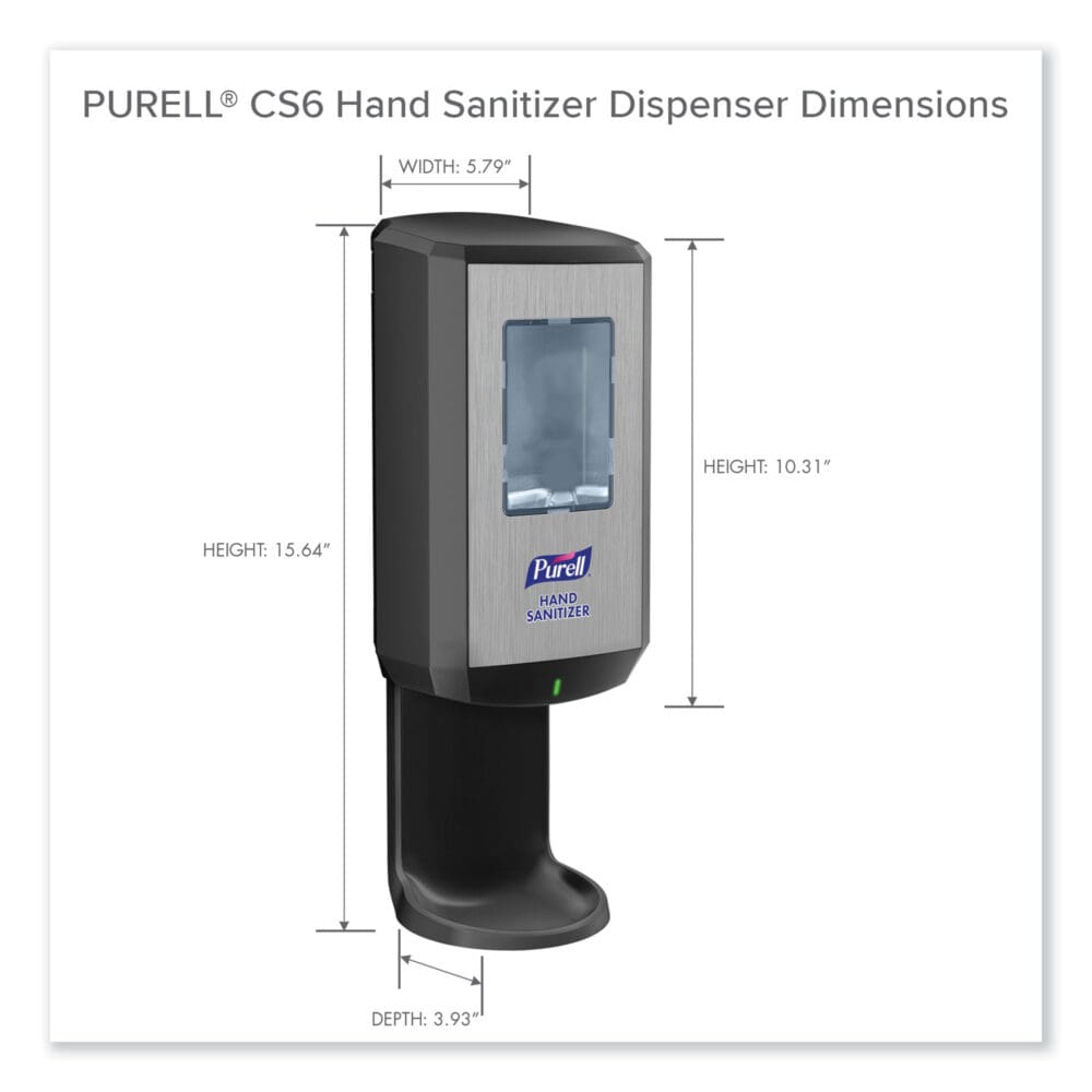 CS6 Hand Sanitizer Dispenser, 1,200 mL, 5.79 x 3.93 x 15.64, Graphite - Image 4