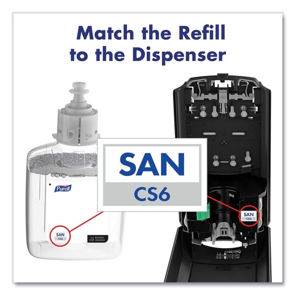 CS6 Hand Sanitizer Dispenser, 1,200 mL, 5.79 x 3.93 x 15.64, Graphite - Image 5