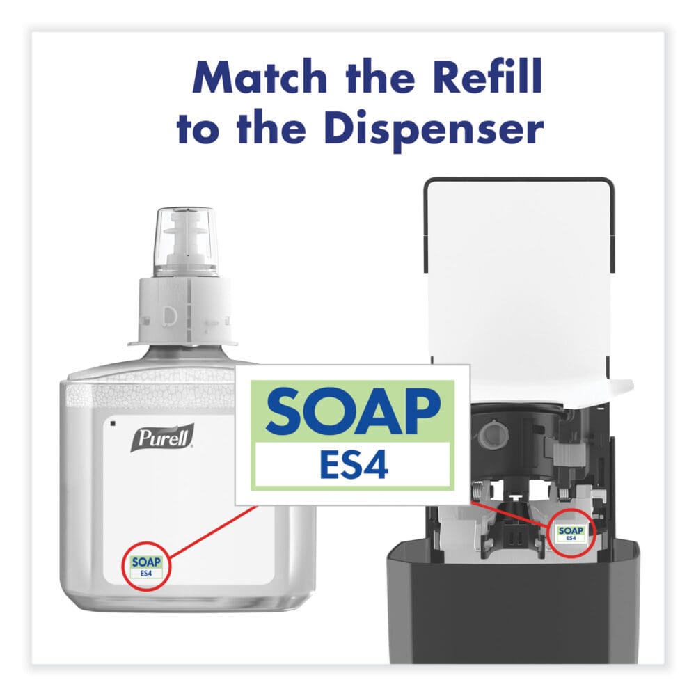 ES4 Soap Push-Style Dispenser, 1,200 mL, 4.88 x 8.8 x 11.38, Graphite - Image 5