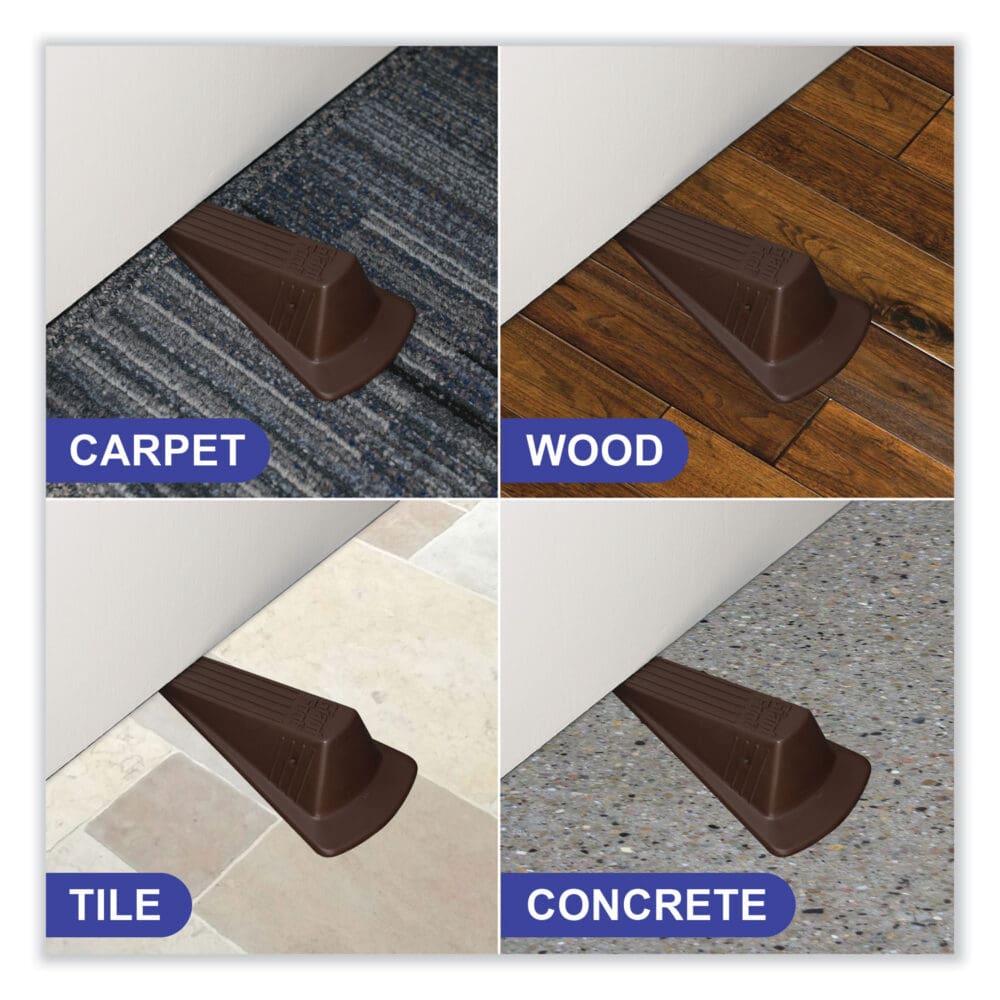 Giant Foot Doorstop, No-Slip Rubber Wedge, 3.5w x 6.75d x 2h, Brown, 2/Pack - Image 3